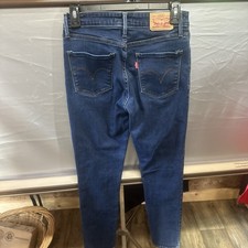 Girls Mid Rise skinny Levi jeans, Dark Blue, Size 4