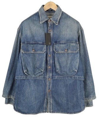 R13 Alice Doppelhemd Damenjacke M Kellen Oversize Knopfhemd Verwaschenes Blau