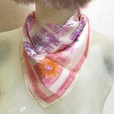 Pure Silk Vintage 1990s Pastel Sheer Floral Scarf