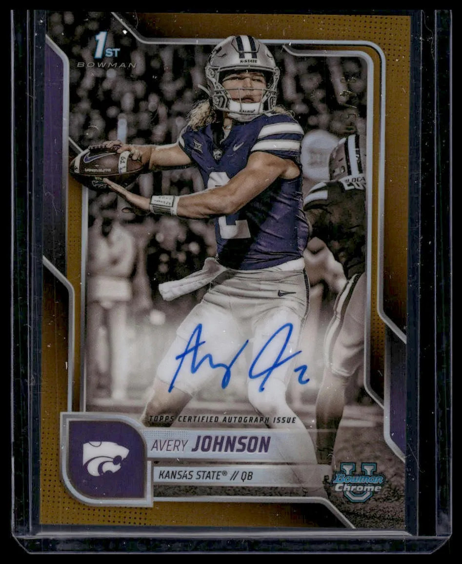 2025 Topps Bowman University Chrome Football Avery Johnson #BCA-AJ Gold 34/50