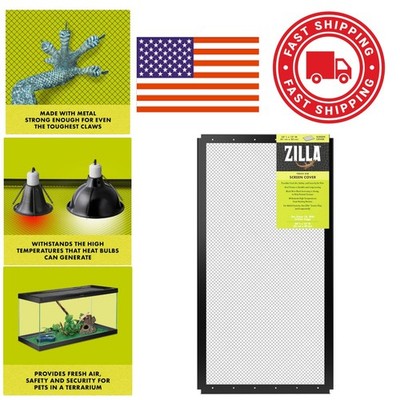 Fresh Air Screen Cover 24 x 12 Inches Durable Metal Mesh for Reptile Terrariums