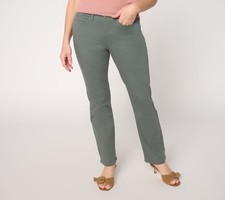 NYDJ Sure Stretch Ellison Straight-Leg Jeans Petite Sage Leaf 8 New