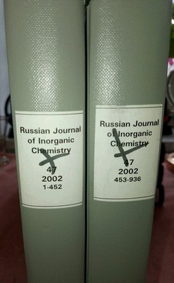 2 Bücher ''Russian Journal of Inorganic Chemistry '' aus 2002, Seiten 1 bis 936