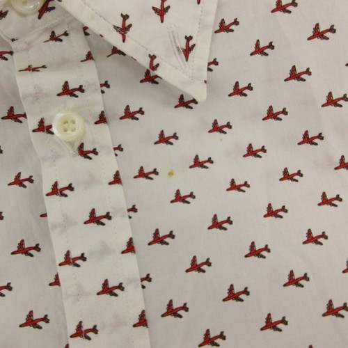 Dsquared DSQUARED2 Shirt Airplane Pattern Total Long Sleeve 42 XS White FF Used - Picture 8 of 9