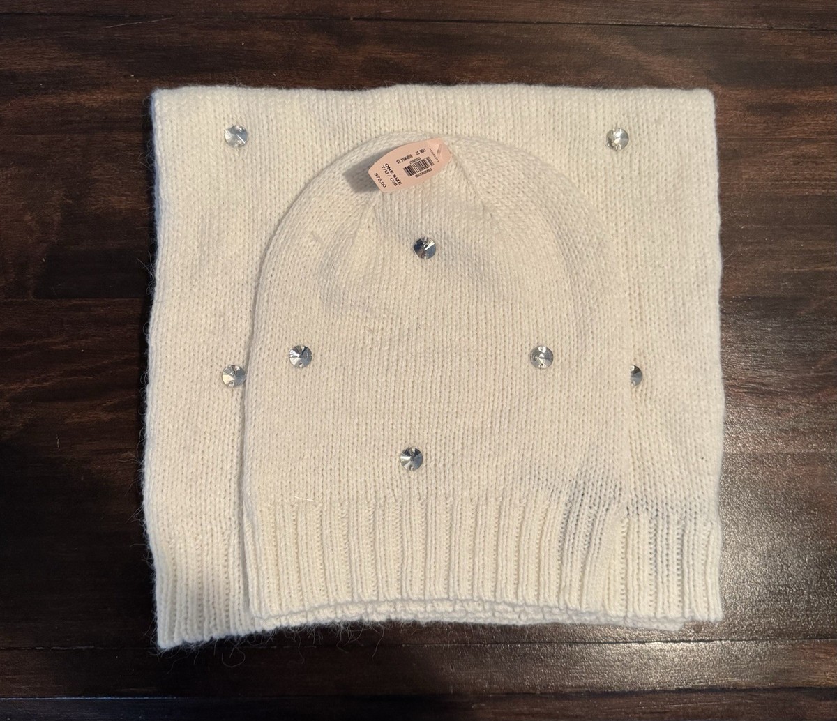 Victoria secret scarf  beanie zet Bling NEW Victorias Secret Hat Beanie Rhinestone Embellished Pom  main image 2