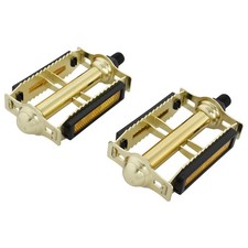 BICYCLE STEEL PEDALS 616 COMPATIBLE WITH 1/2" CRANKS GOLD