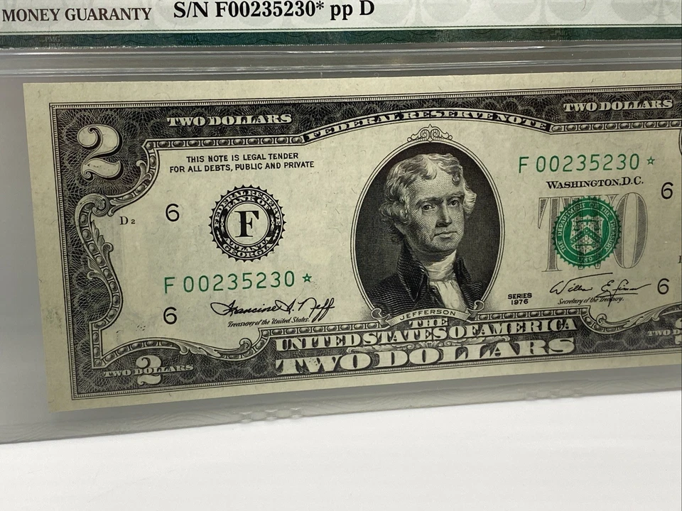 1976 $2 Two Dollar- FRN-Atlanta-⭐STAR note⭐-(F* Block) PMG 63 EPQ - Image 2 of 3