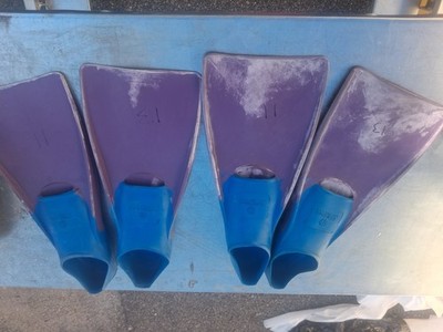 Tritan Swim -Tech Kids Floating Swim Fins Flippers Size 3-5 35-37 1619 Blue