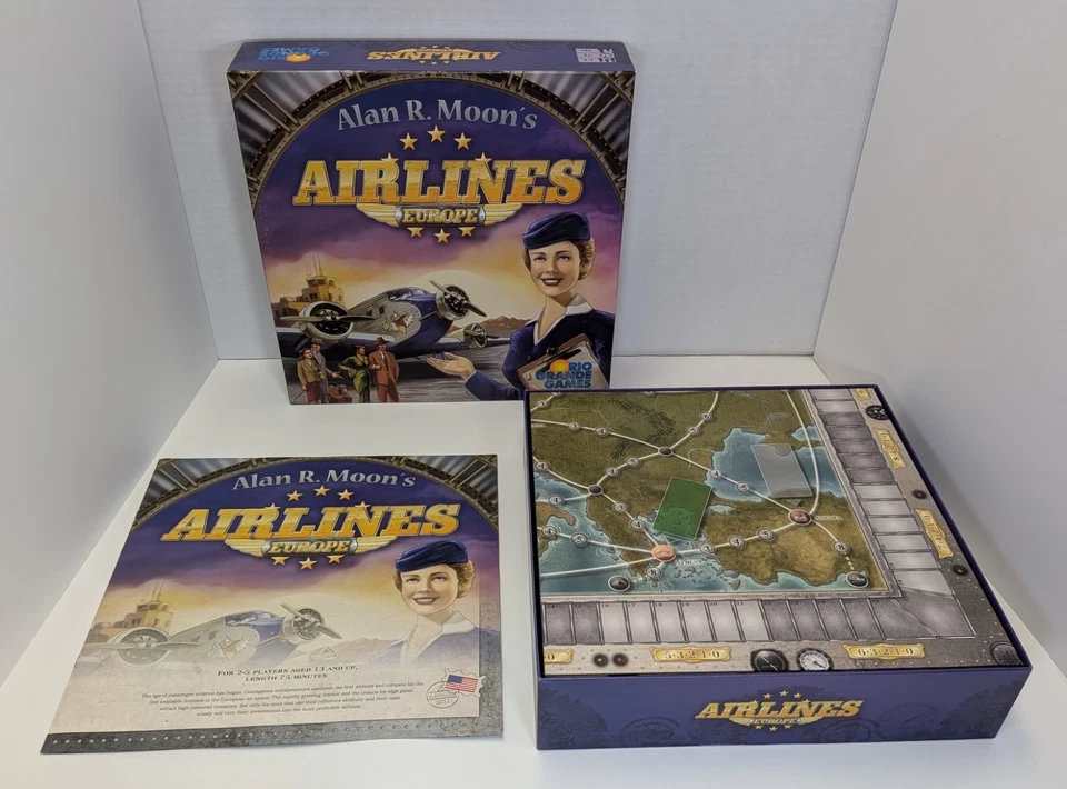 Airlines Europe Board Game Rio Grande Games Alan R. Moon 2011 Complete OOP - Image 3 of 4