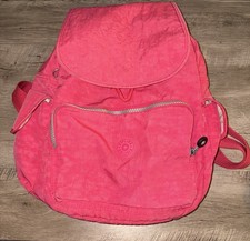 Mochila Kipling City Pack Pequeña/Mediana Rosa Caliente Usada en Excelente Condición