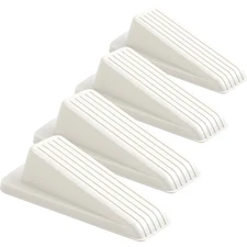 4 Pack Door Stoppers for Bottom of Door, White 4.8x2.2x1.3in Door Stops, Rubb...