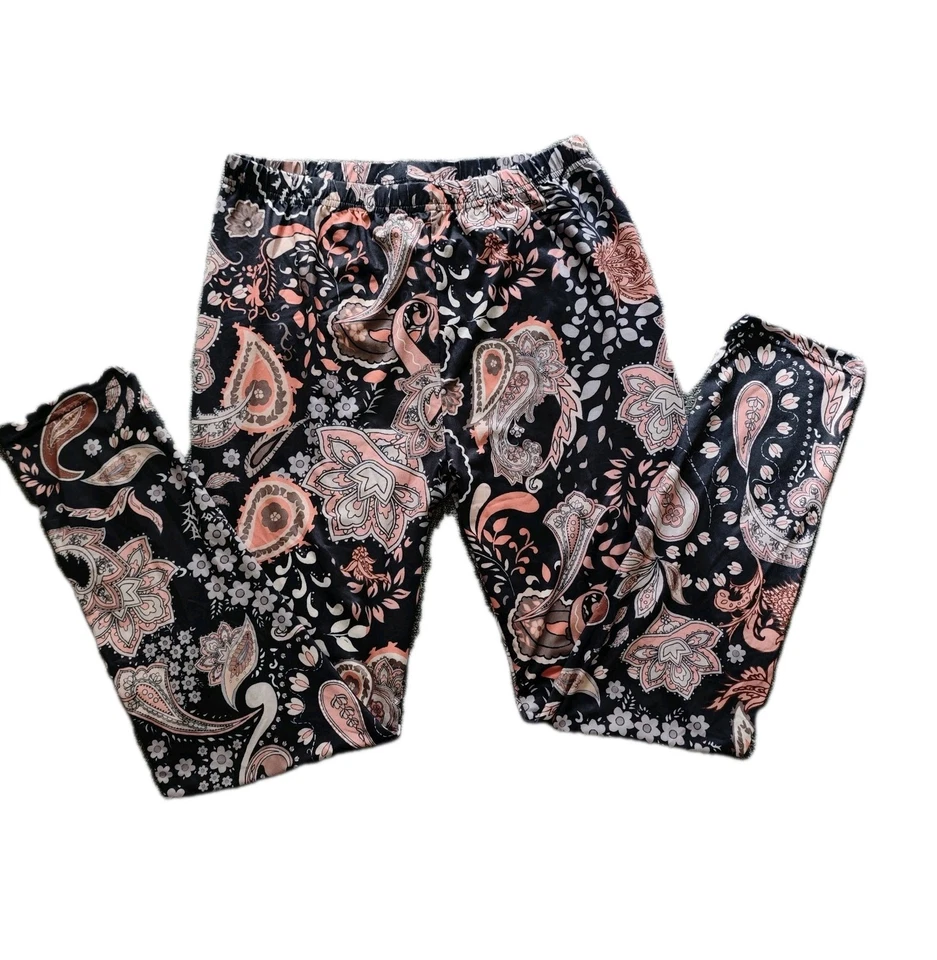 Leggings Mujer Rosa Estampado Paisley - Talla 10/12 - Cómoda Cintura Elástica Foto 3 de 4