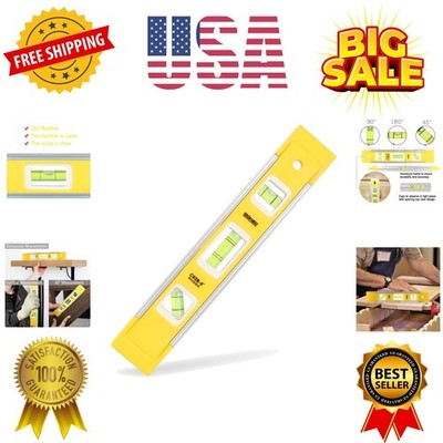 9 Inch Magnetic Box Level Torpedo Level,3 Different Bubbles/45°/90°/180°Measu...