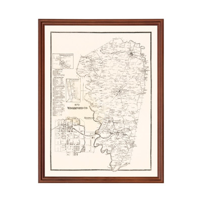 Old Map of Woodford County, KY 1870 - Vintage Kentucky Art