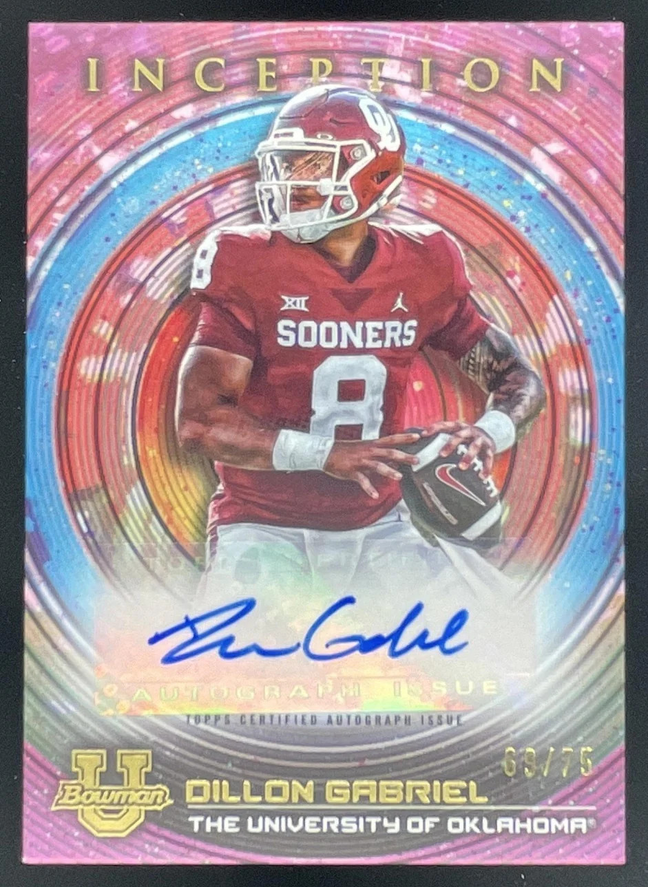 2022 Bowman University Inception Fuchsia Foil #BIA-DG Dillon Gabriel Auto /75