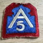 WW2 US 5th Army A-5 Division Shoulder Unit Military Uniform Patch WWII