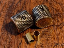 2 x Solid Raw BRASS Guitar Knobs / Telecaster...