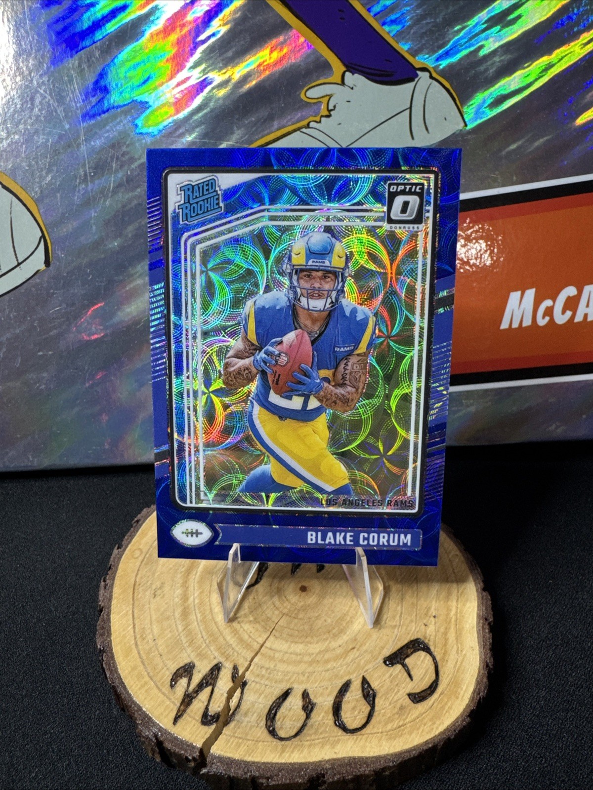 2024 Panini Donruss Optic - Rated Rookie Blake Corum #208 Blue Scope Prizm (RC)