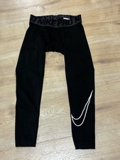 Boys Nike Pro Spandex Black Running Compression Tights Size XS