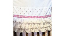 Pottery Barn Kids Ruffled Crib Skirt Dust Ruffle Nursery Baby Bed Floral Chic