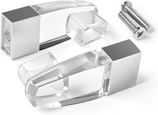 2 Pack Clear Acrylic Towel Bar Brackets with Bright Chrome Sleeve Towel Bar N...