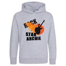 Custom Rock Star Hoodie For Kids Personalised Gifting Boys and Girls Name Mus...