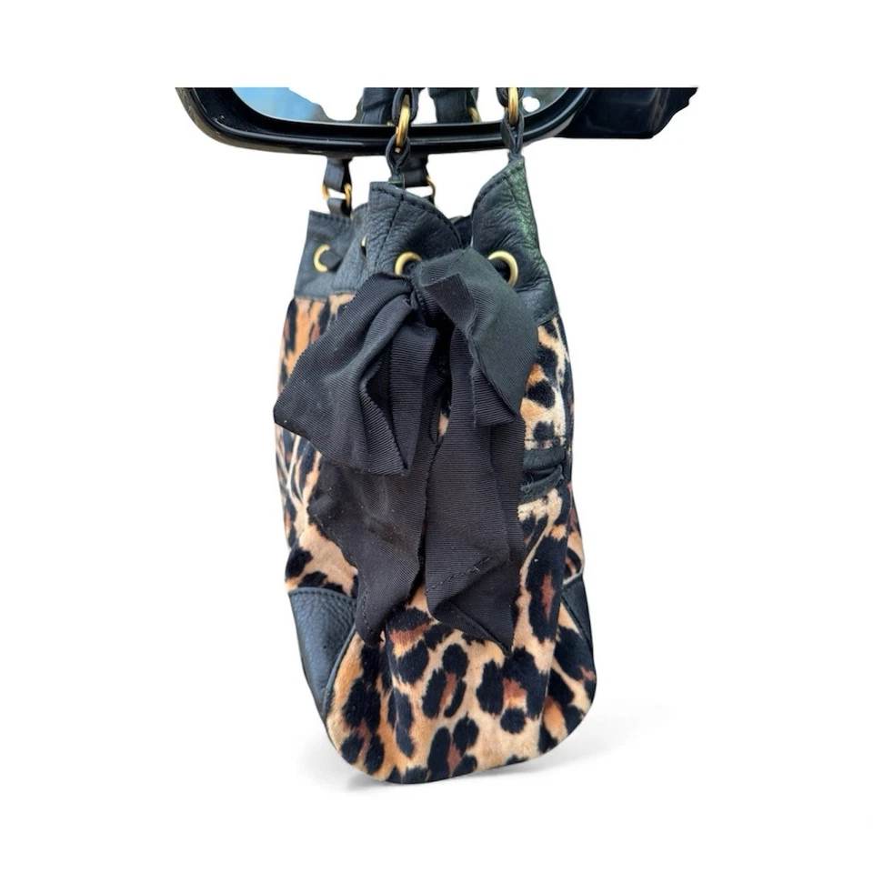 复古 Juicy Couture Daydreamer 豹纹猎豹包钱包双手柄蝴蝶结 Y2K — 第 4/4 张图片