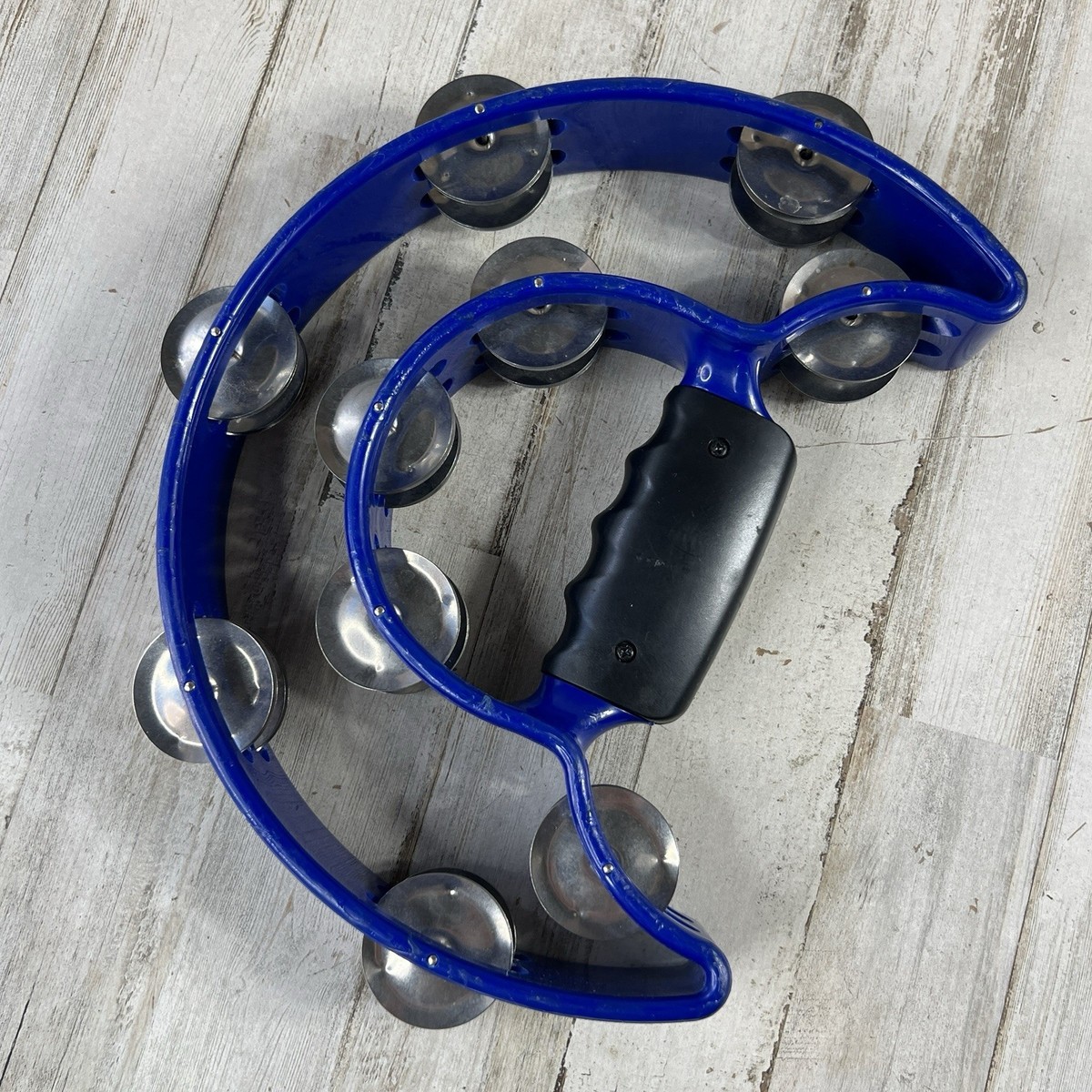 ④ちゃこ 様 tambourine navy Double Row Half Moon Blue Tambourine With Grip | eBay