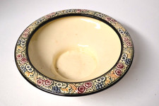 Weller Pottery "Tivoli" Rimmed Bowl 8 1/4" Across ca. Band of Floral Black