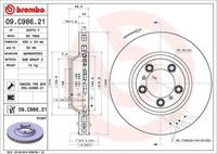 2X Brembo Bremsscheibe 09.C986.21 FüR Porsche