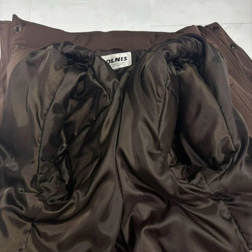ZANTER OLNIS Men's Lightweight Down Coat Brown M Hood Missing Long Jacket image 8