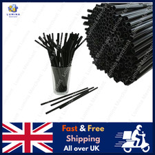 Plastic Flexible Straws Bendy Black Recyclable Drinking Cocktail Straws 1 - 5000