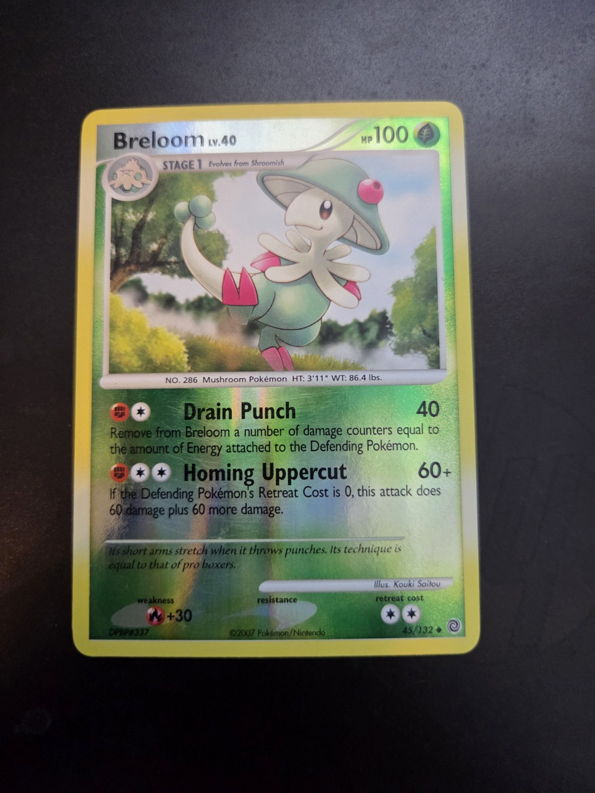 Pokémon Breloom Secret Wonders Uncommon Reverse Holo Stage 1 Card 45/132 100 HP
