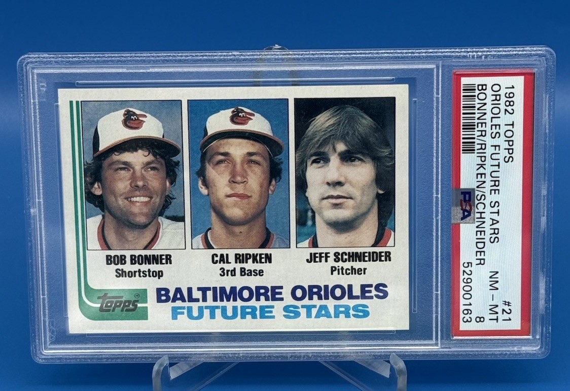 1982 Topps #21 CAL RIPKEN Jr. RC Rookie PSA 8 Baltimore Orioles HOF view 2