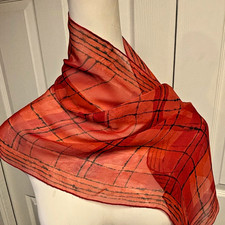 Delicate Hand Rolled Silk Blend Scarf Verasheer by Vera Japan 15" x 43" Exc 