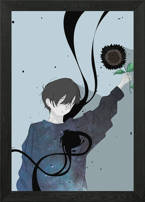 Schwarze Sonnenblume gerahmtes Wandbild Poster Leinwanddruck Bild