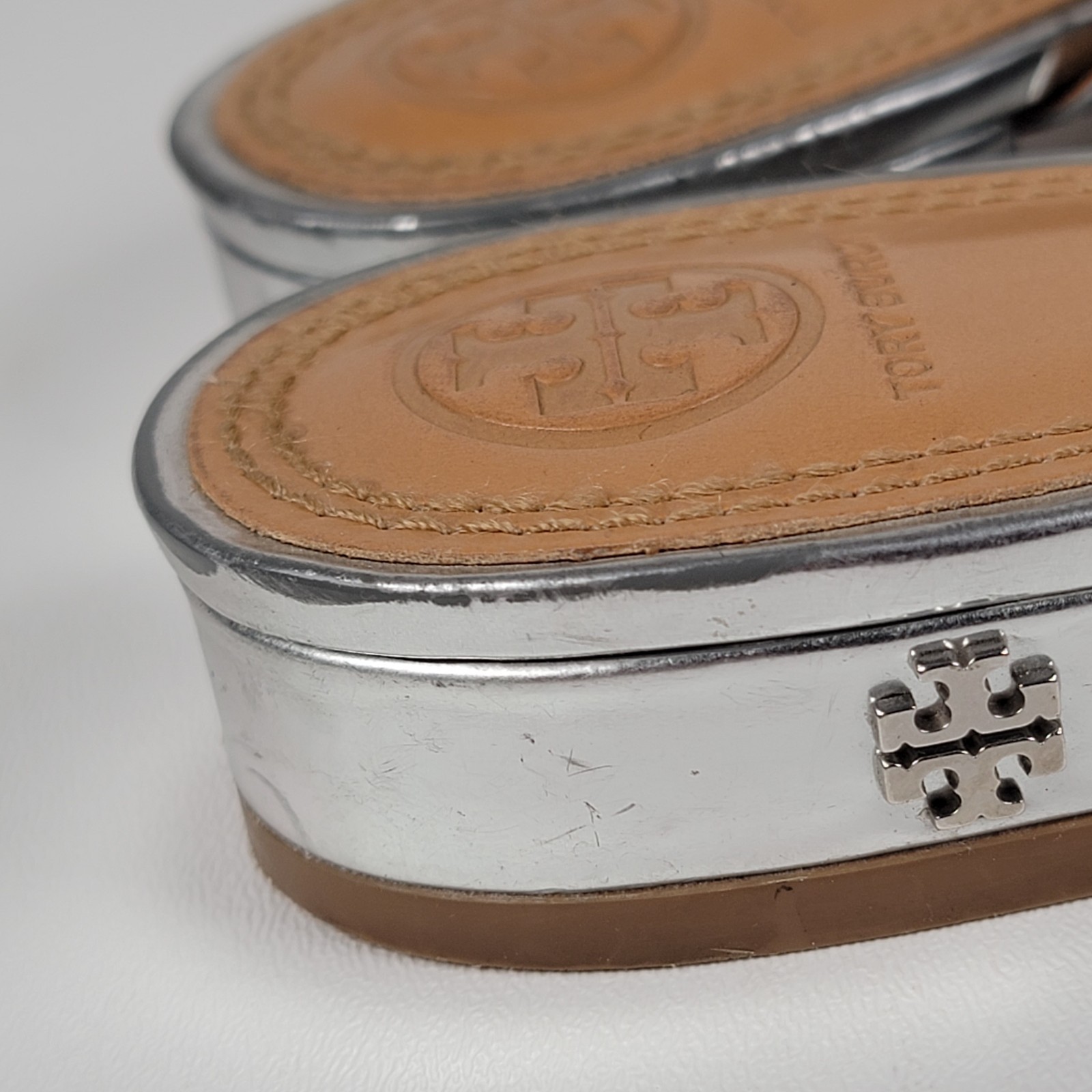  Tory Burch Rosalind Metallic Leather Flat Slipon Mules Women Shoe 8 M thumbnail 11