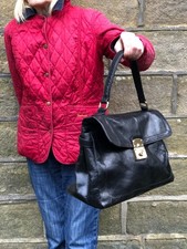 EPISODE - LOVELY SOFT JET BLACK REAL LEATHER BUSINESS BAG - BARGAIN - FREE POST