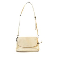 Kate Spade Crossbody Bag Womens Cream Pebbled Leather Flap Adjustable Strap