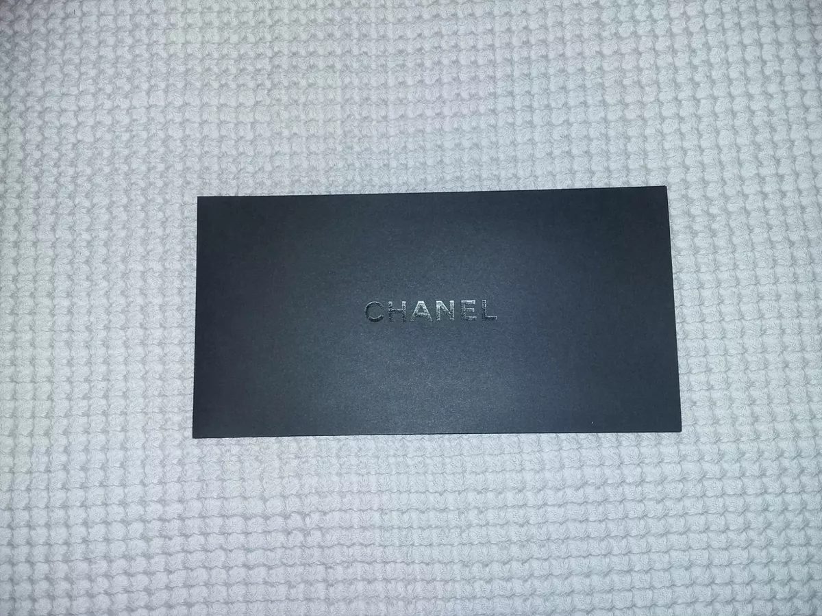 Chanel Black Signature Logo Paper Pocket Envelope Size 4.5 X 8.75 Inches  Gift