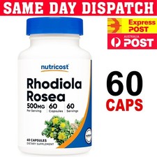 Nutricost Rhodiola Rosea 500mg 60 Capsules Gluten Free and Non-GMO Fast Sipping