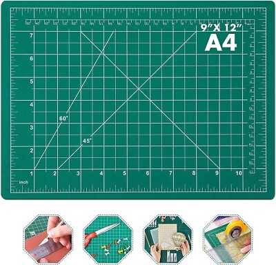 A4 Schneidmatte 300x220mm selbstheilend rutschfest Kunst & Handwerk Gitter Design