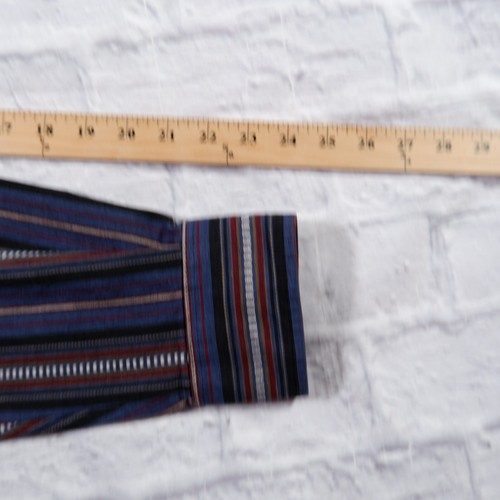 Vintage Wrangler X Long Tails Brushpopper gestreift USA Western Herren Hemd 16x35 - Bild 7 von 10