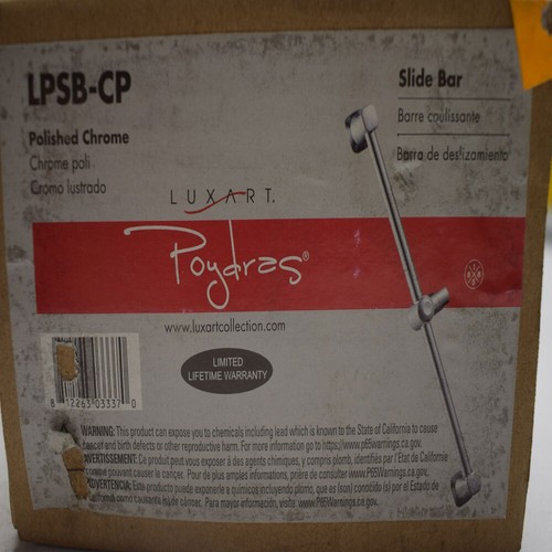 NEW Luxart LPSB-CP Polished Chrome Poydras Hand Shower Slide Bar 28 1/4"L - Picture 3 of 3