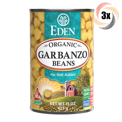 3x Cans Eden Foods Organic Garbanzo Beans ( Chickpeas ) | 15oz | No Salt Added - 第 1/1 張圖片