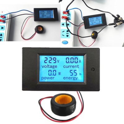 LCD AC 80-260V 0-100A Digital Voltage Volt Current Meter Panel Power Energy NEU