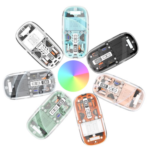 Transparent wireless mouse 2.4G silent charging power display with RGB Light - Picture 17 of 24