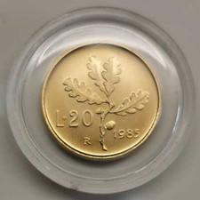 Italien 20 Lire Kursmünze PP  (Wählen Sie zwischen: 1985 - 1998)