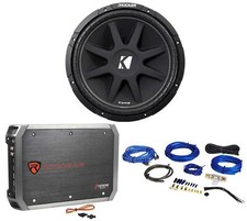 KICKER 43C154 Comp 15" 500w SVC 4-Ohm Car Audio Subwoofer Sub+Amplifier+Amp Kit
