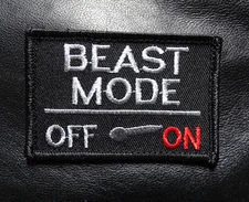 BEAST MODE ON  TACTICAL SWAT ARMY COMBAT HOOK LOOP PATCH (3.0 X 2.0-BMP-2) 